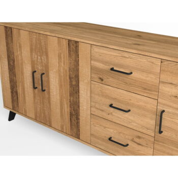 Nízka komoda v dekore duba v prírodnej farbe 181x81 cm Nordic – Marckeric - Image 5
