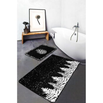 Čiernobiele kúpeľňové predložky v súprave 2 ks 60x100 cm – Mila Home - Image 3