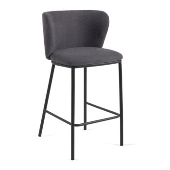 Tmavosivá barová stolička (výška sedadla 65 cm) Ciselia – Kave Home