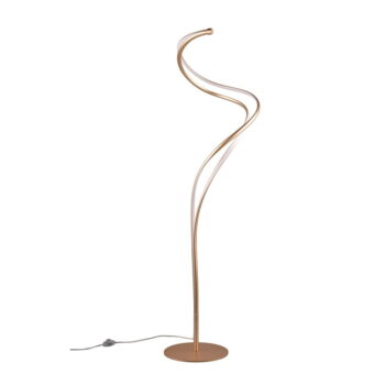 LED stojacia lampa s kovovým tienidlom v zlatej farbe (výška 160 cm) Nala – Trio Select - Image 2