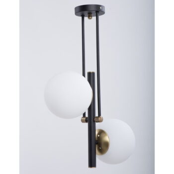 Čierno-biele stropné svietidlo so skleneným tienidlom ø 15 cm Libra – Squid Lighting - Image 3