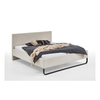 Béžová čalúnená dvojlôžková posteľ 180x200 cm Swing – Meise Möbel – Obrázok 5