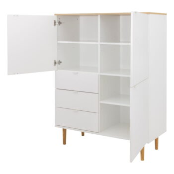 Vysoká komoda v dekore duba v bielo-prírodnej farbe 109x137 cm Skagen – Tenzo – Obrázok 7