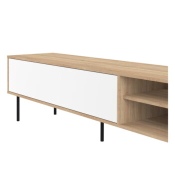 TV stolík v dekore duba v bielo-prírodnej farbe 165x40 cm Ampère – TemaHome - Image 4