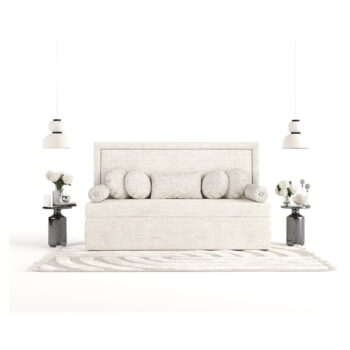 Krémovobiela čalúnená jednolôžková posteľ 100x200 cm Scala – Maison de Rêve - Image 7