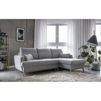 Svetlosivá rozkladacia rohová pohovka Miuform Scandic Lagom, pravý roh - Image 6