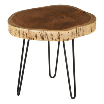 Odkladací stolík s doskou z akácie 46x48 cm Nandri – Premier Housewares - Image 3
