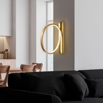 LED nástenné svietidlo v zlatej farbe ø 30 cm Halka – Opviq lights - Image 4