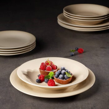 Bielo-béžový porcelánový hlboký tanier Like by Villeroy & Boch, 23,5 cm – Obrázok 2
