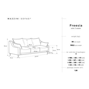 Krémovobiela rozkladacia pohovka s úložným priestorom Mazzini Sofas Freesia - Image 7