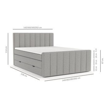 Čierna boxspring posteľ s úložným priestorom 200x200 cm Ruby – Maison de Rêve – Obrázok 4