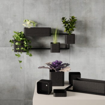 Závesné plastové kvetináče na bylinky v súprave 4 ks Cubiko – Umbra - Image 6