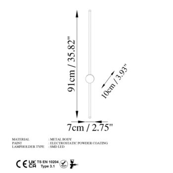 Biele LED nástenné svietidlo ø 7 cm Sword – Opviq lights - Image 9