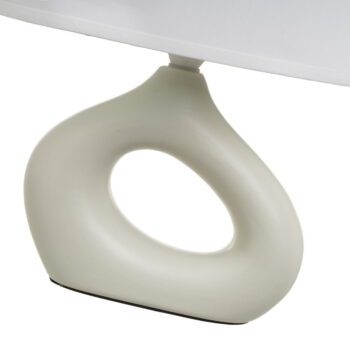Bielo-béžová keramická stolová lampa s textilným tienidlom (výška 30 cm) – Casa Selección - Image 4