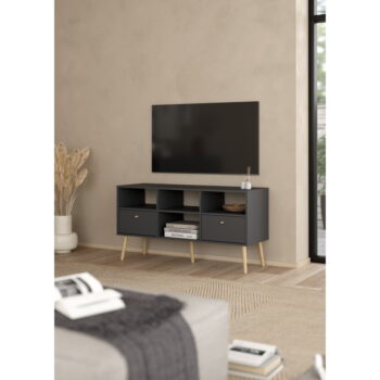 Antracitový TV stolík 117x61 cm Bodo – Tvilum – Obrázok 10