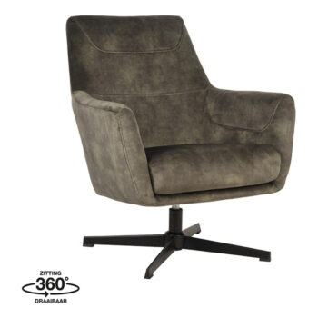 Khaki zamatové kreslo Toby – LABEL51 – Obrázok 6