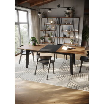 Rozkladací jedálenský stôl s doskou v dekore orechového dreva v prírodnej farbe 100x180 cm Shadow – TemaHome - Image 4