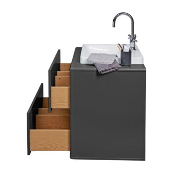 Antracitovosivá závesná skrinka s umývadlom bez batérie 80x62 cm Color Bath – Tom Tailor – Obrázok 7