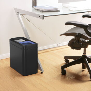 Matne čierny oceľový odpadkový kôš na triedený odpad 20 l – simplehuman - Image 2