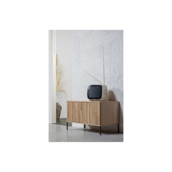 TV stolík z dubového dreva v prírodnej farbe 100x56 cm Gravure – WOOOD – Obrázok 5