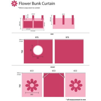 Detský záves k posteli 5 ks 195x75 cm Flower – Vipack - Image 4