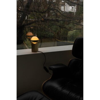 Stmievateľná stolová lampa v zlatej farbe so skleneným tienidlom (výška 22 cm) Loop – tala - Image 5