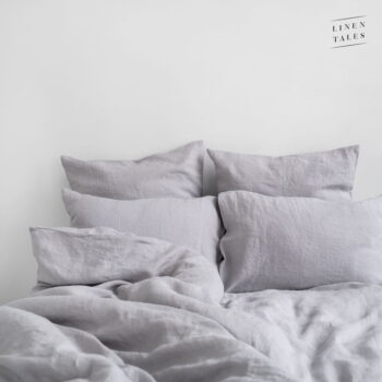 Svetlosivé ľanové obliečky na jednolôžko 140x200 cm Light Grey – Linen Tales - Image 3