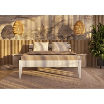 Biela dvojlôžková posteľ z borovicového dreva 160x200 cm Torino – Olivia Living - Image 4