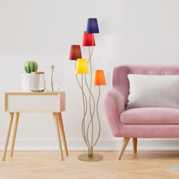 Stojacia lampa s textilným tienidlom (výška 160 cm) Bonibos – Opviq lights - Image 3