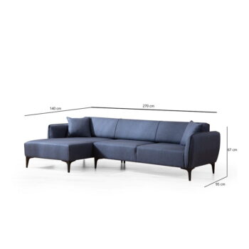 Modrá rohová pohovka  Belissimo, ľavý roh – Balcab Home - Image 8