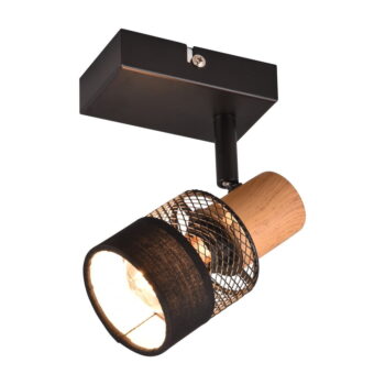 Nástenné svietidlo v čiernej a prírodnej farbe ø 7 cm Nandini – Trio - Image 2