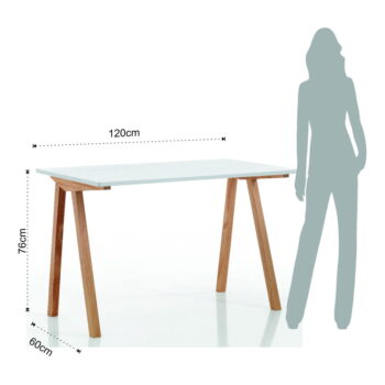 Pracovný stôl s bielou doskou 60x120 cm Mak – Tomasucci - Image 5