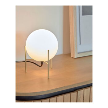 Stolová lampa so skleneným tienidlom v bielo-zlatej farbe (výška 22 cm) Seina - Kave Home - Image 2