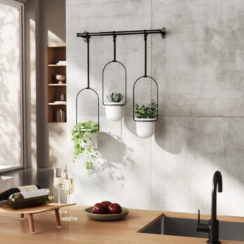 Plastový obal na kvetináč 3 ks  na bylinky/závesný a nástenný  ø 7,5 cm Triflora – Umbra - Image 10