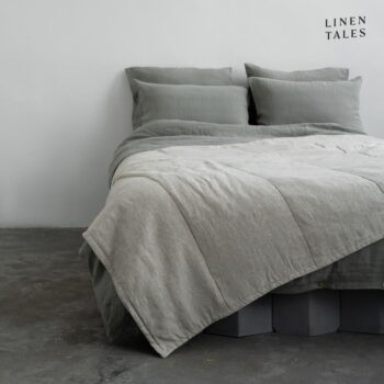 Ľanový prešívaný pléd v prírodnej farbe 200x220 cm Melange – Linen Tales