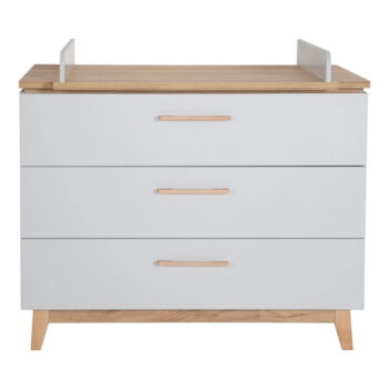 Svetlosivá nízka detská komoda v dekore duba s prebaľovacím pultom 117x104 cm Caro – Roba - Image 2