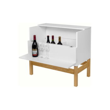 Biela/v prírodnej farbe vinotéka 75x70 cm Grande - Woodman - Image 6