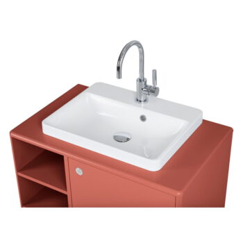 Červená závesná skrinka s umývadlom bez batérie 80x62 cm Color Bath – Tom Tailor - Image 6
