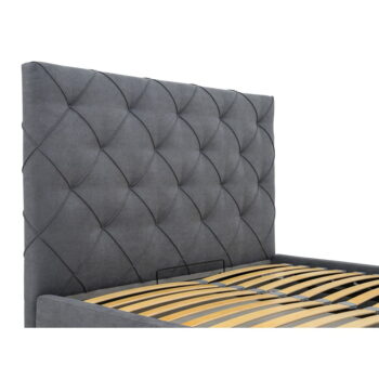 Sivá čalúnená dvojlôžková posteľ s úložným priestorom a roštom 180x200 cm Bee – Scandic - Image 7