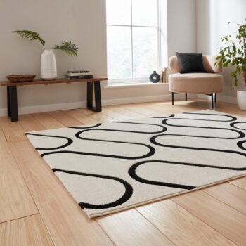 Čierno-biely koberec 160x230 cm Linear Curve – Catherine Lansfield - Image 3