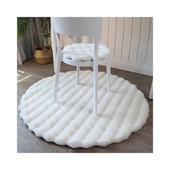 Biely umývateľný okrúhly koberec ø 100 cm Bubble White – Mila Home - Image 2