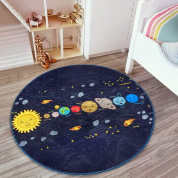 Tmavomodrý detský koberec ø 100 cm Comfort – Mila Home - Image 5