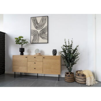Nízka komoda v dekore duba v prírodnej farbe 150x74 cm Kyoto – House Nordic – Obrázok 7