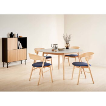 Okrúhly rozkladací jedálenský stôl s keramickou doskou ø 135 cm Meza – Hammel Furniture - Image 2