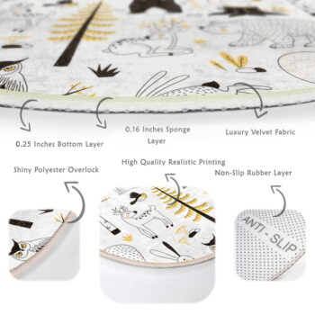 Žlto-biely detský koberec ø 120 cm Comfort – Mila Home - Image 8
