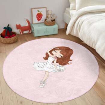 Ružový detský koberec ø 120 cm Comfort – Mila Home - Image 5