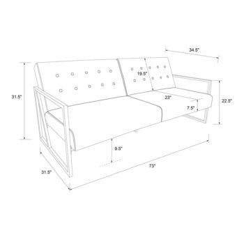 Biela rozkladacia pohovka so zamatovým povrchom CosmoLiving by Cosmopolitan Lexington – Obrázok 3