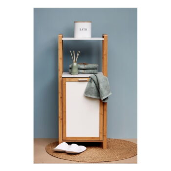 Bambusový kúpeľňový regál v bielo-prírodnej farbe 40x95 cm Finja – Wenko - Image 11