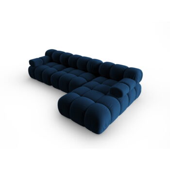 Modrá zamatová pohovka 285 cm Bellis – Micadoni Home - Image 3