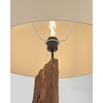 Bielo-hnedá stojacia lampa s textilným tienidlom (výška 175 cm) Powell – Kave Home - Image 3